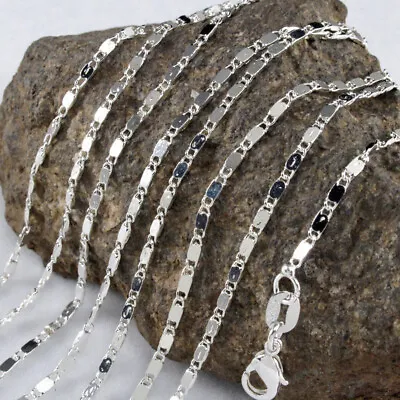 Sparkling 925 Silver Figaro Wave Snake Beads Chain Women Men Necklace Pendant • $1.39