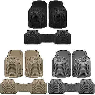 Universal Fit Rubber Car Floor Mats Tactical Fit Heavy Duty 3pc Set • $23.99