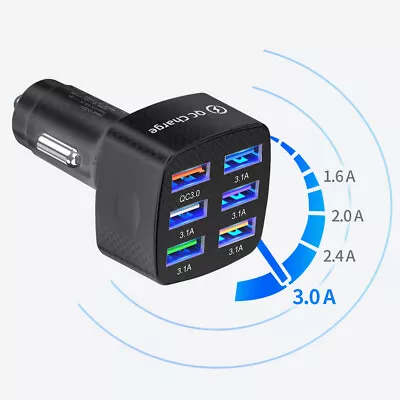 6 Port USB QC3.0 Car Charger Fast Charging Mobile Phone Quick Charge For IPhone • $6.05