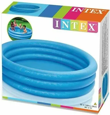 Intex Inflatable Swimming Paddling Play Pool 3 Ring Crystal Blue Toy Kids  • £9.49