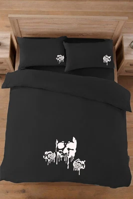 £28 • Buy Gothic Black White Dripping Skull And Rose Duvet Cover Bedding In Double Or King