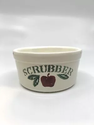 Vintage Stoneware Crock ~ Small ~ For Scrubber With Apple Accent 5 3/8” • $6.99