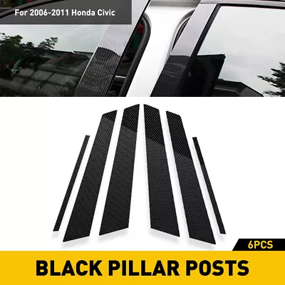 For Honda Civic Sedan 2006-2011 Carbon Fiber Pillar Post Door Trim Accessories • $16.99