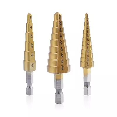 Step Drill Bit Set - Titanium CoatedHigh Speed Steel Drill Cone Bits3-Piece • $6.95