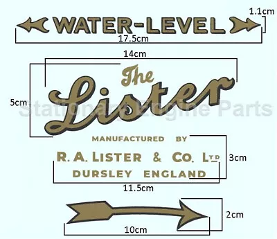 Lister D DK & F Stationary Engine Transfer / Decal Set Lister D DK & F Decals • £9.50