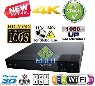 Sony BDP-S6700 Region Free DVD & BD ZONE ABC Blu-Ray Disc Player- 4k Upscalling • $199