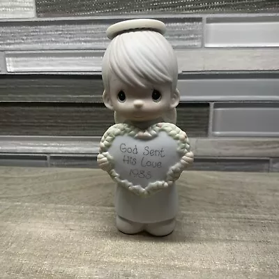 Precious Moments God Sent His Love 1985 Bisque Porcelain Figurine #15881 • $19.99