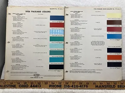 1956 Packard Dupont Duco Dulux Color Paint Chip Chart All Models Original Vtg • $12.99