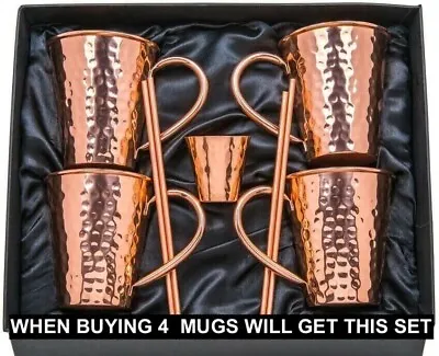 One 100% Pure Copper Old Moscow Mug 12 Oz + Copper Straw.Copper Cup Copper Mug • $8.88