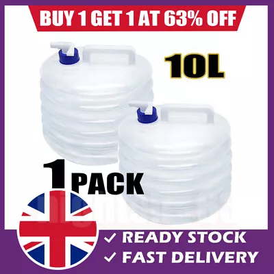 UK Collapsible 10L Water Container Camping Water Containers With Tap Portable • £7.39