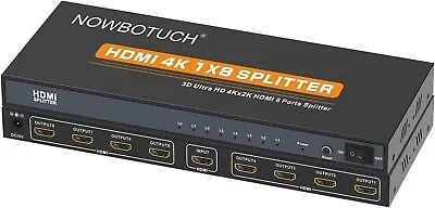 NOWBOTUCH 1x8 HDMI Splitter 8 Port 1 In 8 Out HDMI Switch 1 Port To 8 HDMI • £37.94