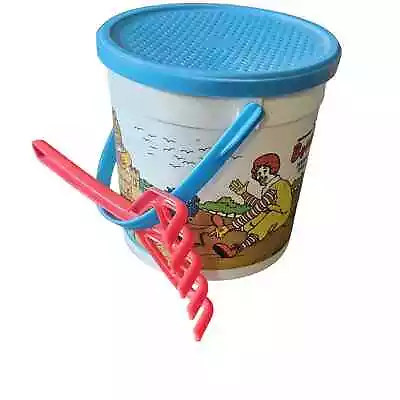 1986 McDonalds Parade Happy Pail Toy Sand Bucket &and Rake • $25