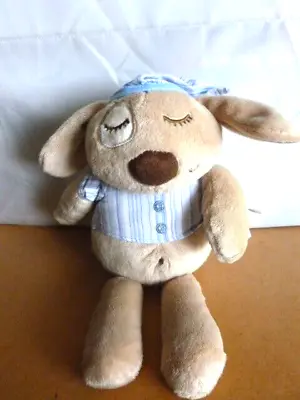 Mamas & Papas Sleeping Puppy Dog Soft Plush Toy 12  Sleepy Heads              S1 • £12