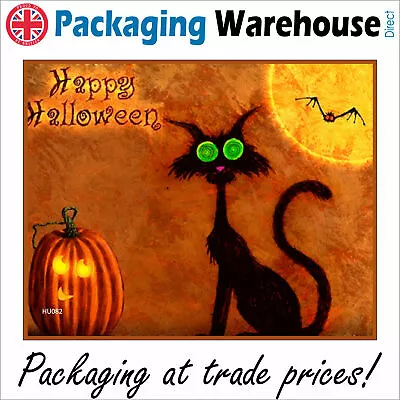 £38.96 • Buy Hu082 Happy Halloween Sign Trick Treat Fun Scary Witch Wizard Black Cat Pumpkin
