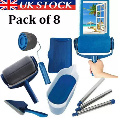 8PCS Paint Runner Pro Brush Set Painting Roller Wall Painting Handle Tools UK • £13.29