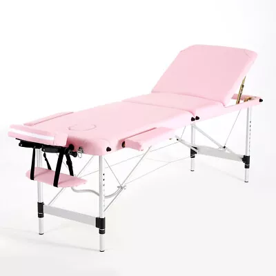 Portable Folding Massage Table Bed Salon Beauty Spa Tattoo Treatment Couch Pink • £87.99