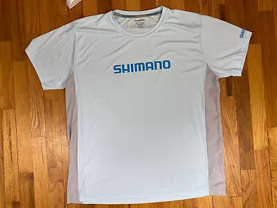 $14.99 • Buy Shimano Mens Fishing Cycling Performance T-shirt Short Sleeve Light Blue XL