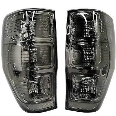 For Ford Ranger PX MK2 2011 - 2018 Pair Of Smoked Black TailLights L+R Rear Lamp • $72.49