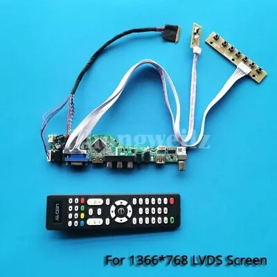 Driver Board For LVDS 40 Pin 1366*768 13.3  Kit Monitor USB AV VGA HDMI Laptop • $24.09