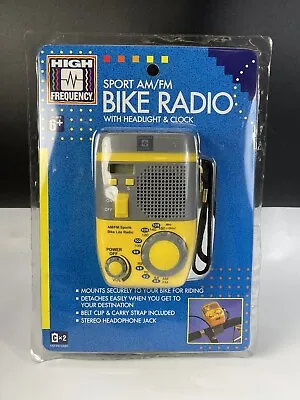 1992 High Frequency Sport AM/FM Bike Radio W/ Headlight & Clock New Sealed! • $49.99