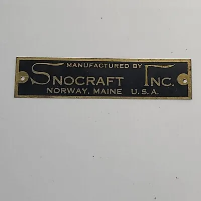 Vintage SNOCRAFT NORWAY MAINE Metal Plaque Snowshoes • $39