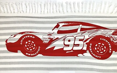 Disney Blanket Pixar Cars Lightning McQueen Beach Towel Cotton 66”x53” Throw • $29