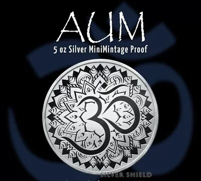 $810.29 • Buy 2022 - 5 Oz .999 FINE AUM SILVER SHIELD ROUND Proof Eternal Wisdom MINIMINTAGE