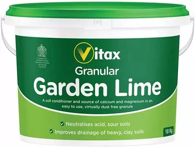 Vitax Granular Garden Lime Acid Neutraliser For Sour Soils Drainage 10kg • £19.88