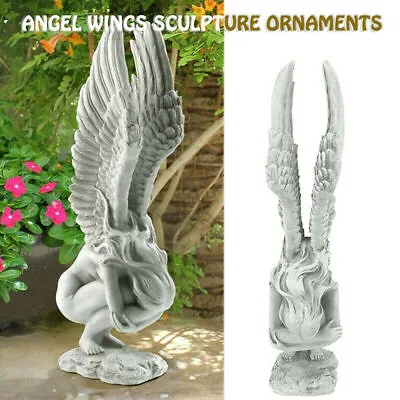 Angel Figurine Fairy Statue Garden Resin Wings Angel Yard Home Ornament Decor UK • £7.75