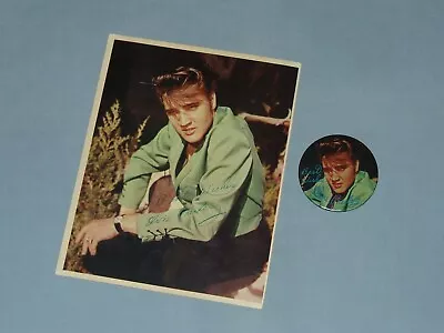 1956 Elvis Presley 8 X10  Photo & 1956 EPE 3  Pin/Button • $49.99