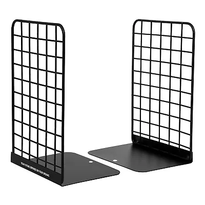 Metal Bookend 1 Pairs Modern Geometric Design Bookends large Heavy Black • £9.50