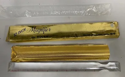 Vtg Clear Lucite Plastic Magnifying Reading Reader Aid Ruler (A4) • $14.95
