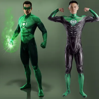 Green Lantern Jumpsuit Superhero Bodysuit Cosplay Costume Adult Kids Halloween • $50.54