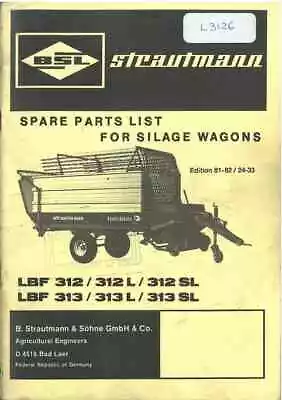 £19.99 • Buy Strautmann Trailer Silage Wagon LBF312 LBF313 Forager Operators Manual