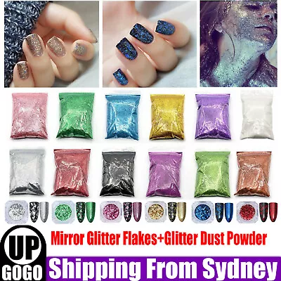 Nail Chrome Mirror Effect Powder HIGH Pigment Glitter Dust Manicure Nail Art AU • $7.99