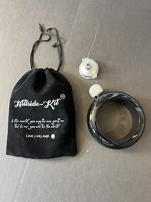 Flask Bangle Bracelet AB Crystal Lid S. Steel With Bag • $9.99