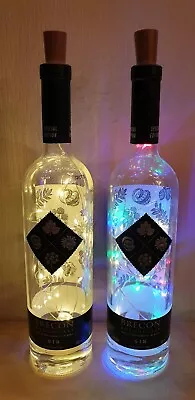 Pair Of Brecon Botanicals Gin Bottles With Led String Lights  Choice Of Colours • £7.50