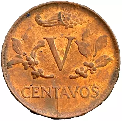 1970 Columbia Coin 5 V Centavos KM# 206a South America EXACT SHOWN FREE SHIP • $6