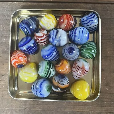 Handblown Glass Egg Marbles - Decorative Glass Art - Colorful Variety • $5
