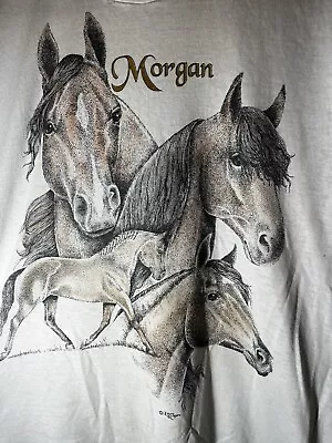 Vintage Morgan Horse T Shirt M  Laura Rogers Single Stitch 1990’s Y2K • $25