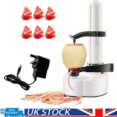 Electric Fruit Peeler Potato Fruit Vegetable Peeling Machine With 6 Blades Knife • £20.32