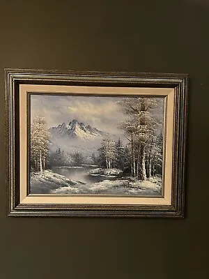 Oil Painting Winter Snow Scene Signed Antonio • $45.99