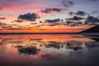 £6.69 • Buy Beach Sea Purple Sunset Canvas Picture Poster Print Wall Art Unframed #1486