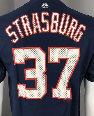 Washington Nationals Stephen Strasburg #37 Navy Blue Jersey T-Shirt (SMLXL) • $20