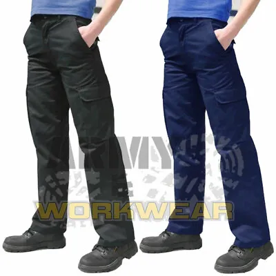 Ladies Womens Cargo Combat Work Trousers Healthcare Pants Part Elastic Waistband • £16.99