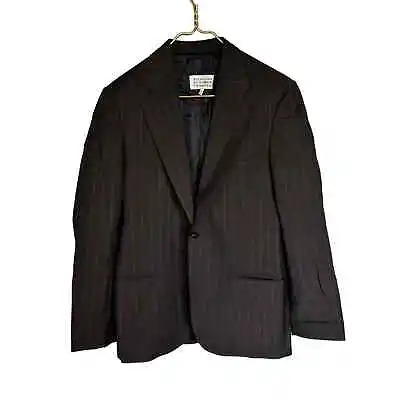 Maison Margiela Men's Collection Brown Pinstripe Wool Used Effect Blazer Jacket • $450