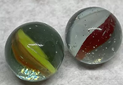 Marbles Cats Eye Lot Of 2 Glass Marbles Vintage 4 Vane • $3.91