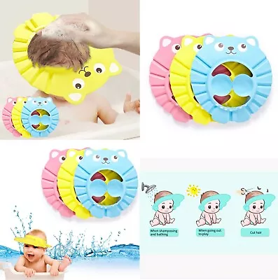 £3.49 • Buy Adjustable Baby Kids Shampoo Bath Shower Hat Cap Wash Hair Waterproof Ear Shield