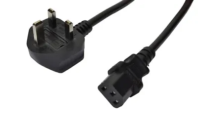 Power Lead IEC -13 Amp Plug  Kettle Style Connector 2M Long 5 Amp Fuse • £3.45