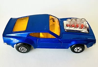 1973 Mustang Piston Popper Superfast Matchbox Blue Ford Diecast Near Mint • $30